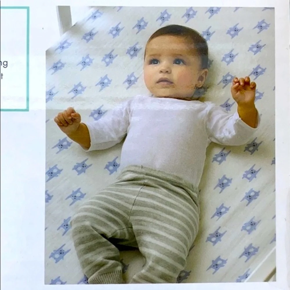 👶🏻 ADEN ANAIS MUSLIN FITTED CRIB SHEET BLUE BUNNY - Picture 4 of 7